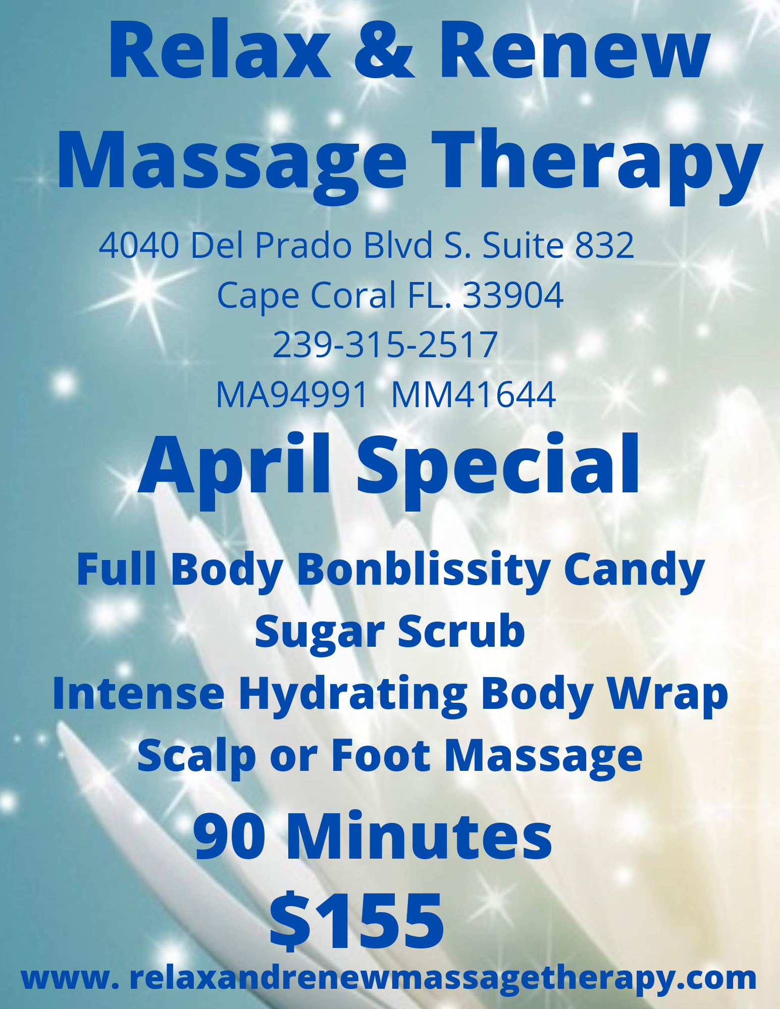 Specials Relax And Renew Massage Therapy Cape Coral Sw Florida